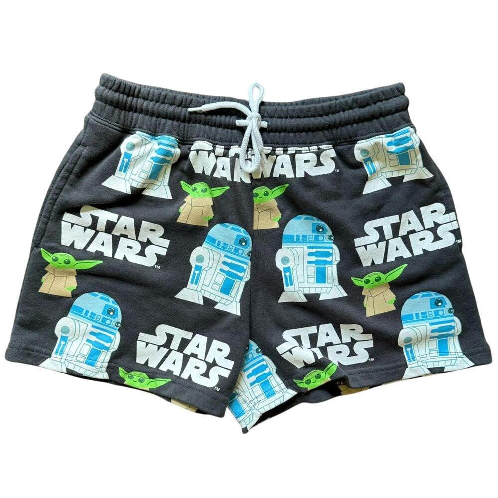 Star Wars R2-D2 & Grogu Graphic Print Drawstring Shorts S